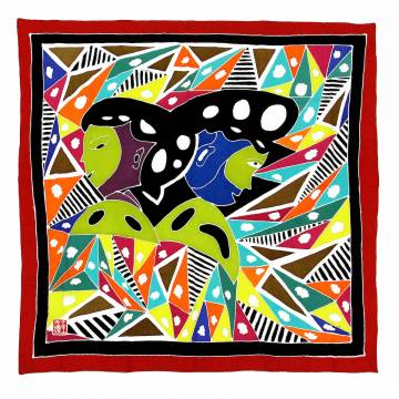 Limited Editon Hand Painted Batik Scarf (Red)限量版纯手绘蜡染围巾  (红色)
