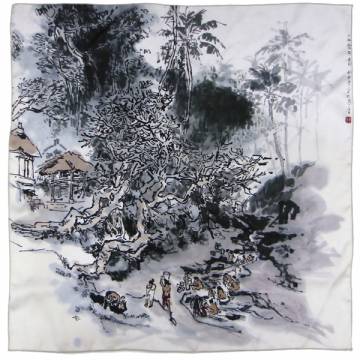 Riverside by Lim Tze Peng-Print on Silk
