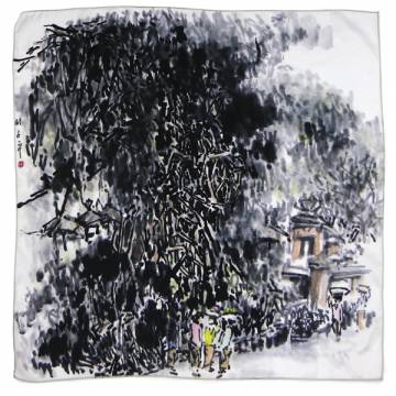 Banyan Tree by Lim Tze Peng-Print on Silk
